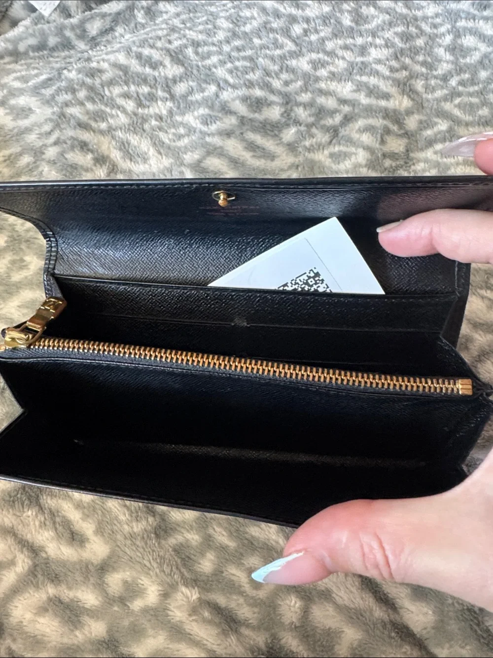 Black Louis Vuitton Epi Leather Long Wallet